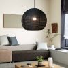 Round Rattan Pendant Light Bamboo Light Fixture Lampshade