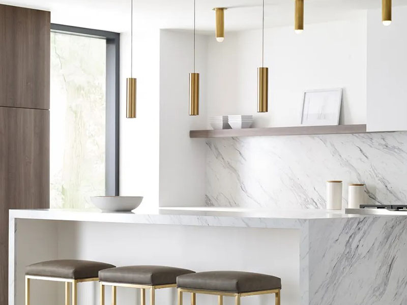 Brass Cylinders Kitchen Island Pendant Light Ideas