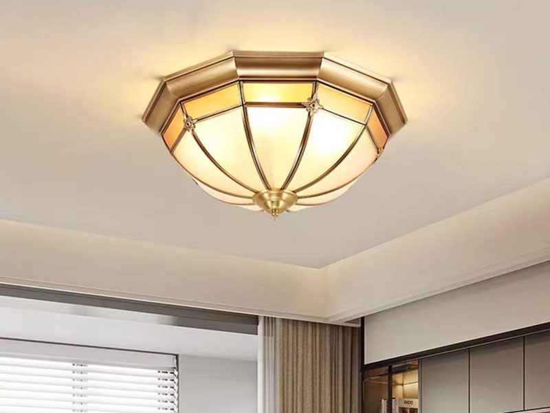 Elegant Brass Traditional Flush Mount Ceiling Light