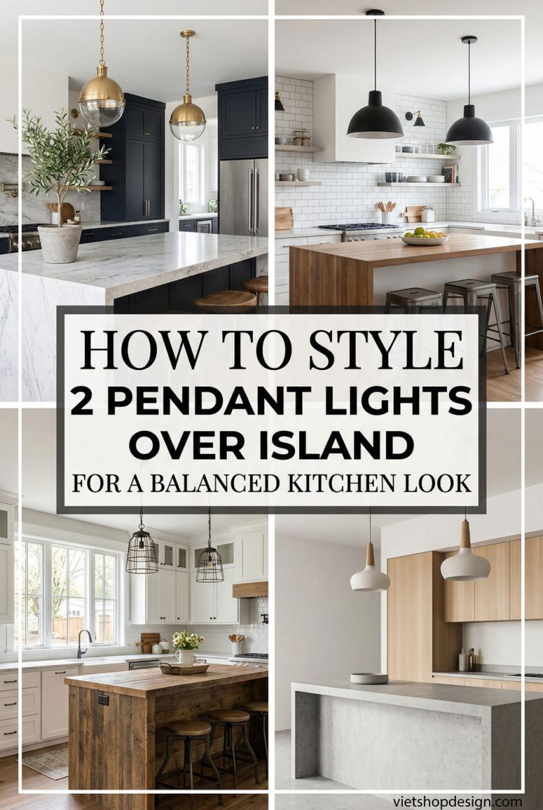 Two Pendant Lights Over Island: Elegance & Functionality