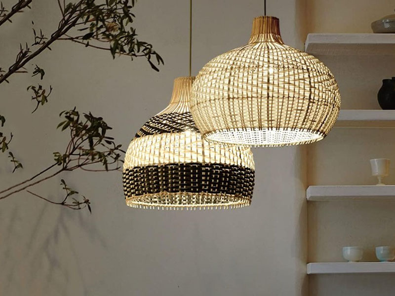 Mixing White Rattan Chandelier With Other Color Light