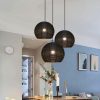 Rattan Globe Pendant Lights Natural Black Light Fixtures