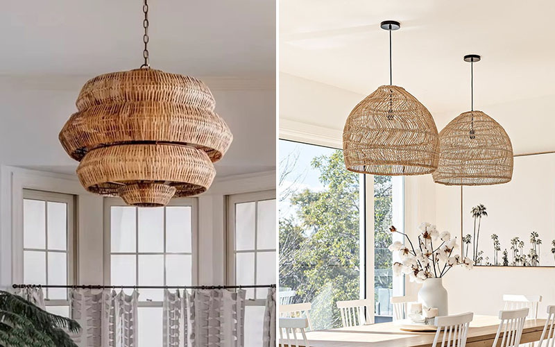 Rustic & Farmhouse Rattan Pendant Light