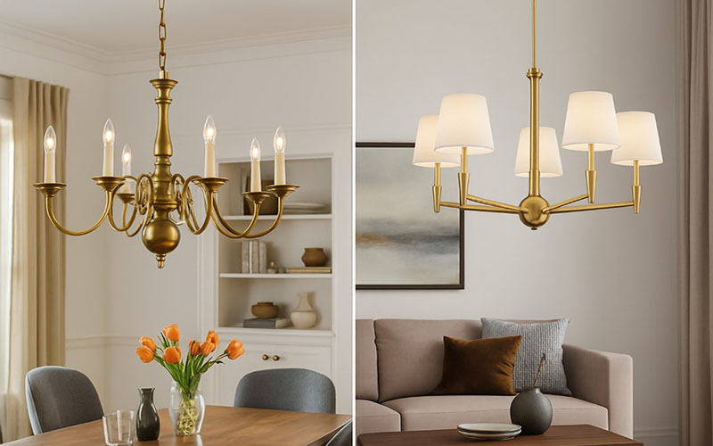 Traditional Brass Chandelier Vs Modern Traditional Chandelier