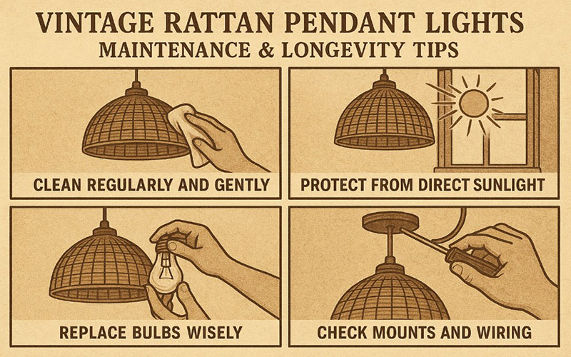Vintage Rattan Pendant Light Maintenance & Longevity Tips