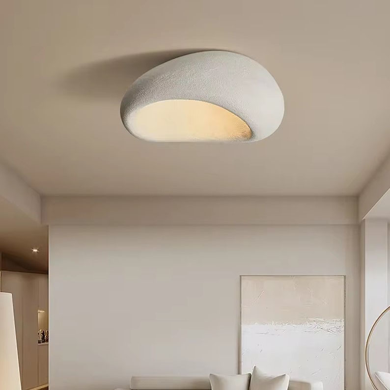 thumbnail image 2 of SEEAIRSHOP Scandinavian Pendant Lights Kitchen Island Beige White Concrete Cement Look Pendant Light Dome Hanging Lamp Wabi Sabi Chandelier - Small 2 of 11
