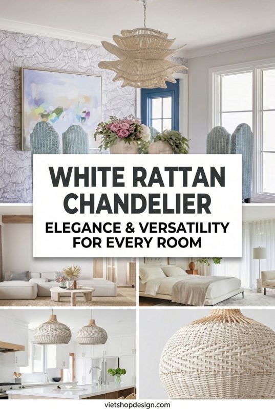 White Rattan Chandelier - Elegance And Versatility For Every Room