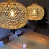 Wicker Rattan Pendant Light, Rattan Lampshade Hanging Kitchen Island
