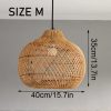 Wicker Rattan Pendant Light, Rattan Lampshade Hanging Kitchen Island