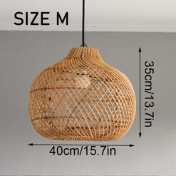 Wicker Rattan Pendant Light, Rattan Lampshade Hanging Kitchen Island