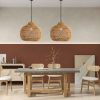 Wicker Rattan Pendant Light, Rattan Lampshade Hanging Kitchen Island
