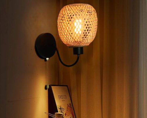 Custom the rattan & bamboo wall lamp