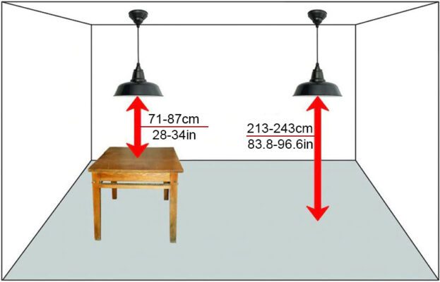 Measure the height for hanging the rattan pendant light