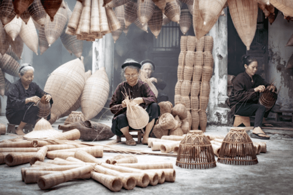 Phu Vinh bamboo and rattan weaving village has a long history