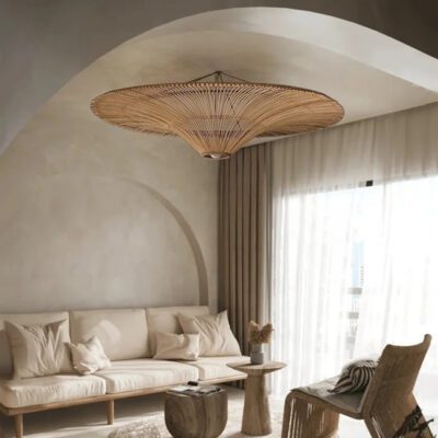 Rattan chandelier livingroom