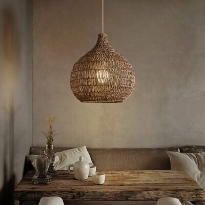 Rope pendant light add a touch of rustic charm to your space