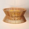 wood pendant light, wood lampshade lighting