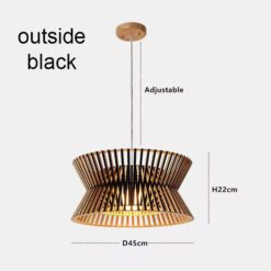 wood pendant light, wood lampshade lighting