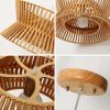 wood pendant light, wood lampshade lighting
