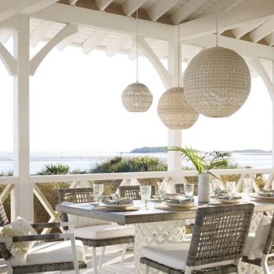 Outdoor Rattan Pendant Light