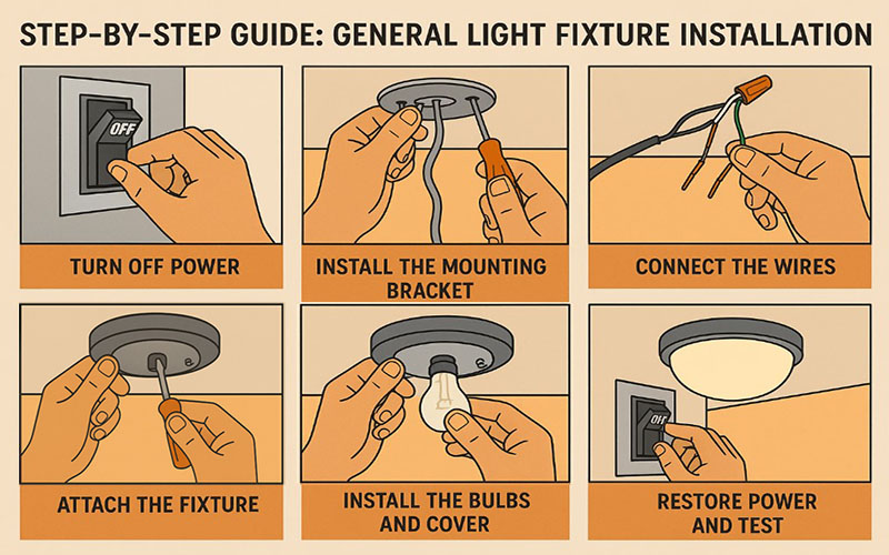 General Light Fixture Installation Step-by-step Guide