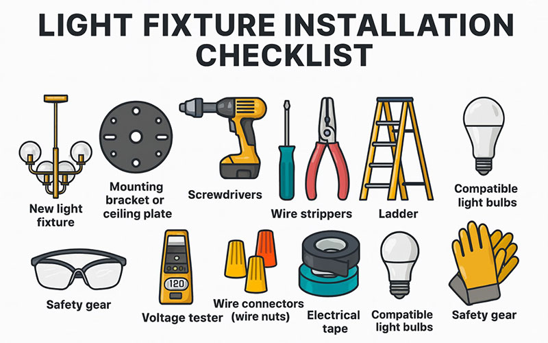 Light Fixture Installation Tools & Materials Checklist