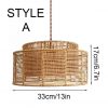 Paper Rope Pendant Light Wicker Wabi Sabi Lampshade