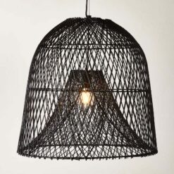 2 Layer Rattan Cage Pendant Light Wicker Light Fixtures (14)