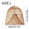 2 Layer Rattan Cage Pendant Light Wicker Light Fixtures (17)