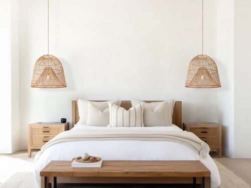 3 Layered Rattan Pendant Lights Bedroom