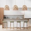 3 Layered Rattan Pendant Lights Kitchen Island