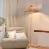 Cone Floor Lamp Wicker Rattan Light Sofa Living Room Bedroom