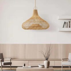 Garlic Shape Rattan Pendant Light Wicker Light Fixtures