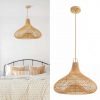 Garlic Shape Rattan Pendant Light Wicker Light Fixtures
