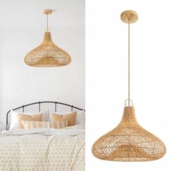 Garlic Shape Rattan Pendant Light Wicker Light Fixtures