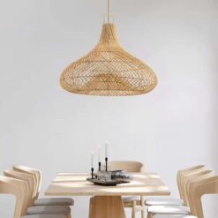 Garlic Shape Rattan Pendant Light Wicker Light Fixtures