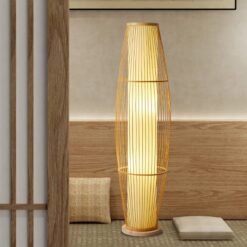 Handmade Bamboo Floor Lamp Living Room Bed Tea Room (10)