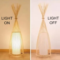 Hut Shape Bamboo Standing Lamp Living Room Tea Room (1)