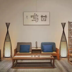 Hut Shape Bamboo Standing Lamp Living Room Tea Room (14)