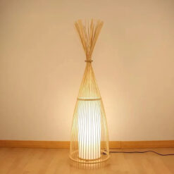 Hut Shape Bamboo Standing Lamp Living Room Tea Room (3)