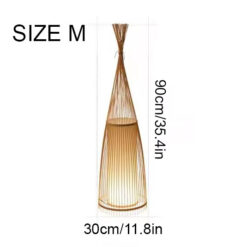 Hut Shape Bamboo Standing Lamp Living Room Tea Room Size M