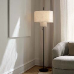Margin Floor Lamp Table Light Fixture Fabric Cloth Lampshade