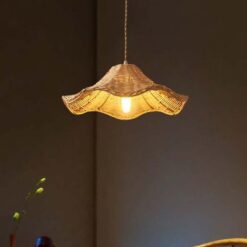 Petunia Flower Rattan Pendant Light