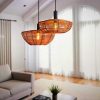 Rattan Retro Pendant Light Woven Lampshade