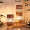 Retro Rattan Floor Lamp Living Room Bedroom Office Light Shade