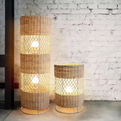 Retro Rattan Floor Lamp Living Room Bedroom Office Sofa