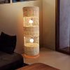 Retro Rattan Floor Lamp Living Room Bedroom Office Sofa Table