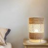 Retro Rattan Floor Lamp Living Room Bedroom Office Sofa Table Light