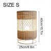 Retro Rattan Floor Lamp Living Room Bedroom Office Sofa Table Size S