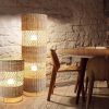 Retro Rattan Floor Lamp For Living Room Bedroom Office Sofa Table